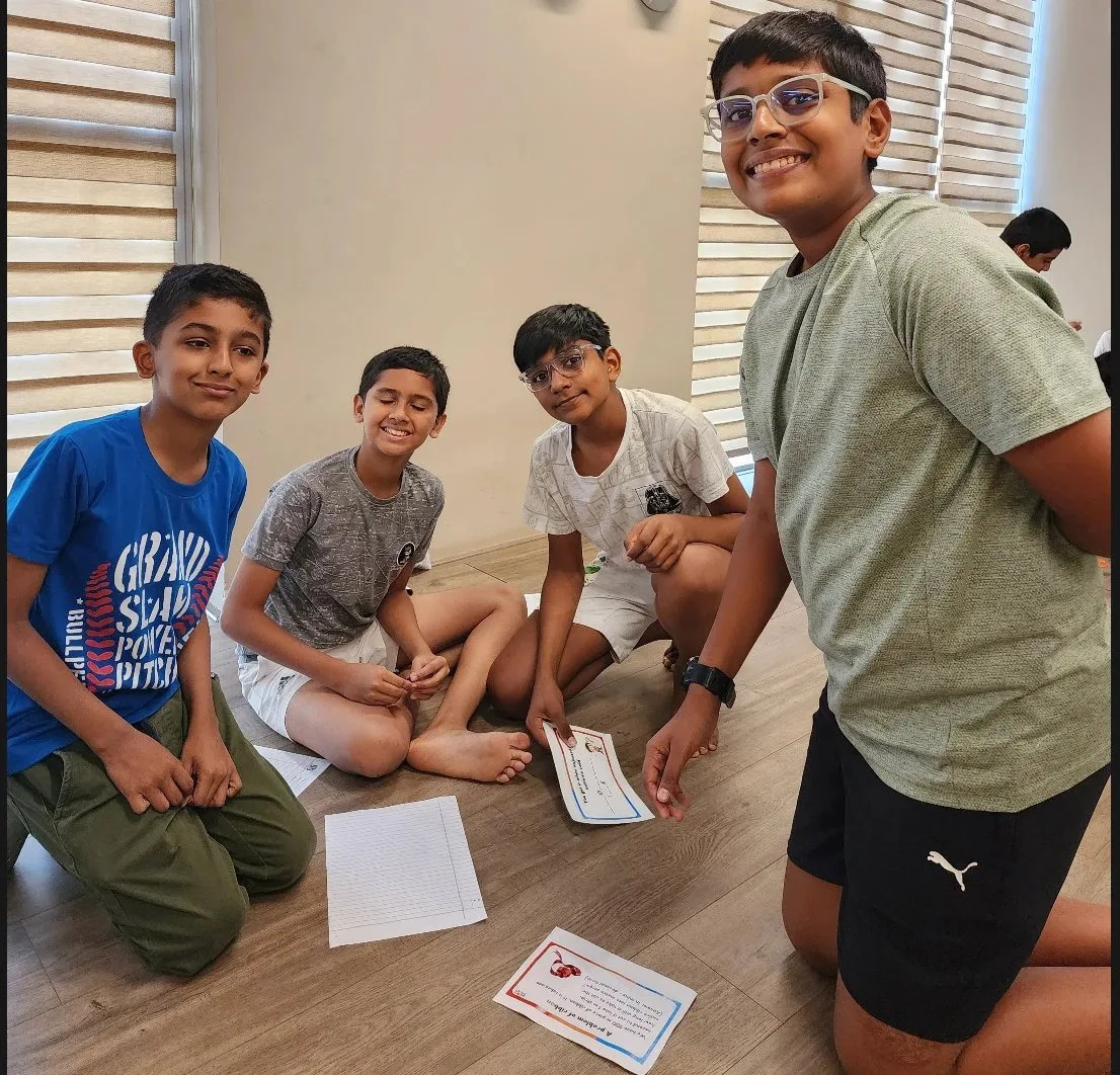 Students solving a puzzle together